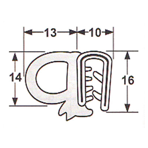 Pinchweld No. 055N Large Side Bulb 5 metre