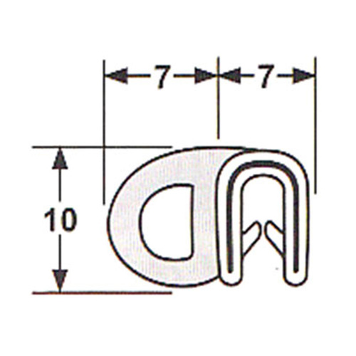 Pinchweld side bulb door seal 058