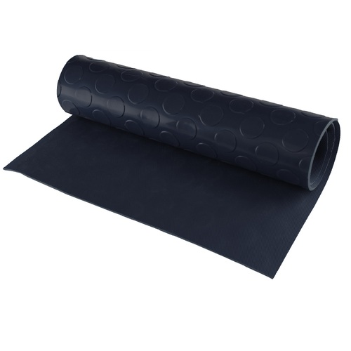 Rubber coin mat black - 3mm x 1200mm x 2m