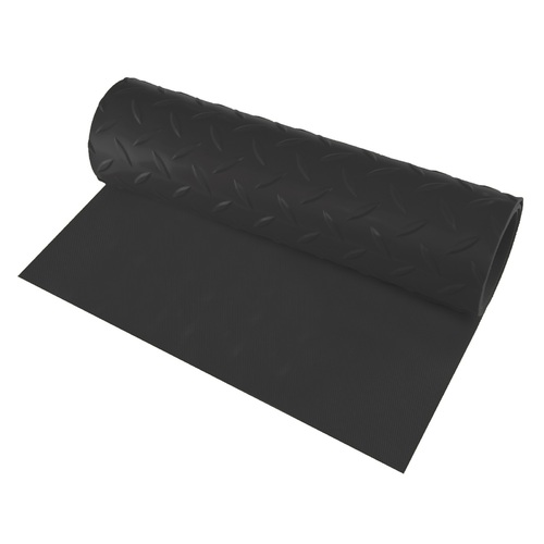 Rubber diamond mat black - 3mm x 1200mm x 2m